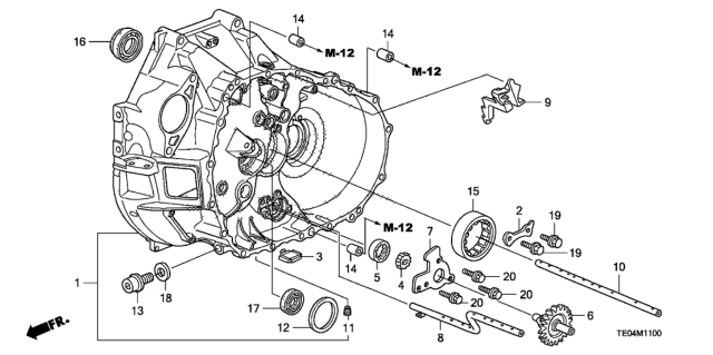 2011 Honda Accord MT Clutch Case (V6) Diagram