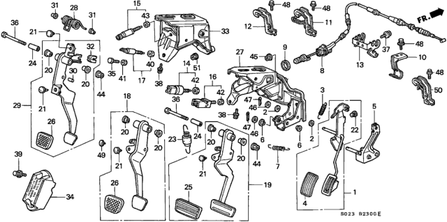 1999 Honda Civic Switch Assy., Clutch (Tec) Diagram for 36760-PE0-004