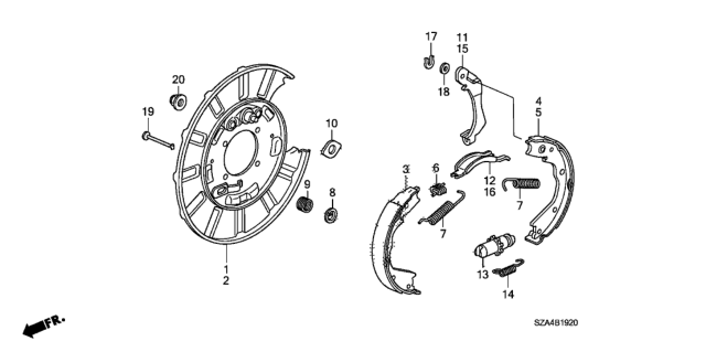 2011 Honda Pilot Parking Brake Shoe Diagram