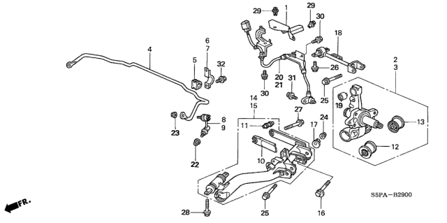 2005 Honda Civic Arm, Left Rear Trailing Diagram for 52371-S5A-A51