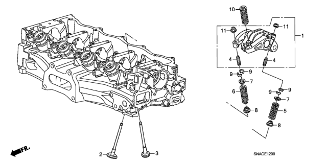 2010 Honda Civic Valve - Rocker Arm (1.8L) Diagram