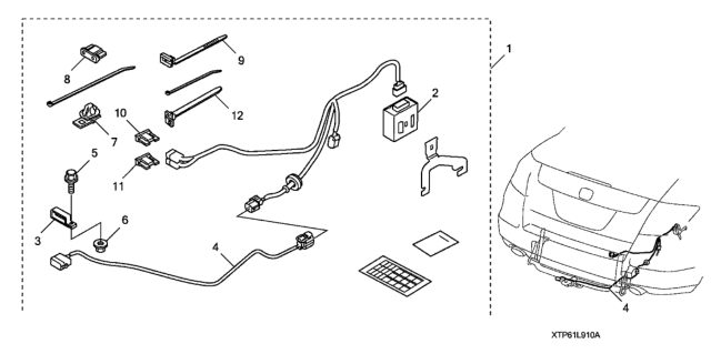 2013 Honda Crosstour Bracket, Connector Diagram for 08L91-S3V-20012