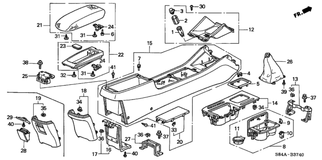 2002 Honda Accord Console Diagram