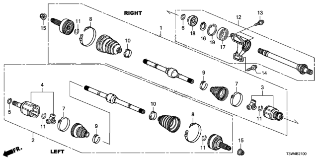 2014 Honda Accord Hybrid Driveshaft - Half Shaft Diagram