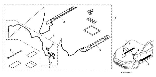 2020 Honda Civic Door Sill Trim (Front - Illuminated) Diagram