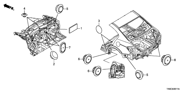 2014 Honda Civic Grommet (Rear) Diagram