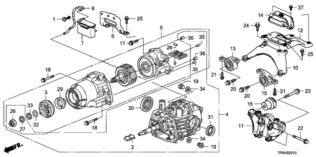 2011 Honda Crosstour Rear Differential - Mount Diagram