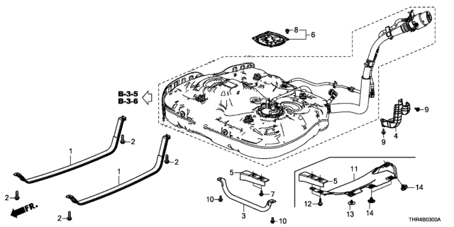 2018 Honda Odyssey 5 Door LX KA 9AT Fuel Tank Guard Diagram