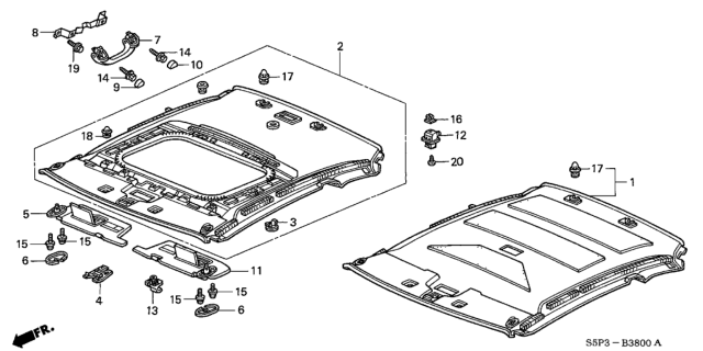 2001 Honda Civic Roof Lining Diagram