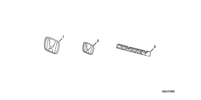 2005 Honda Odyssey Gold Emblem Kit Diagram