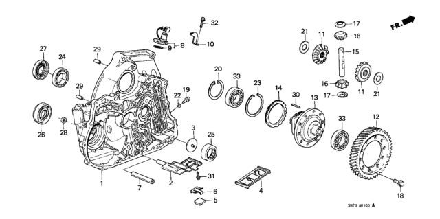 1988 Honda CRX AT Torque Converter Housing Diagram