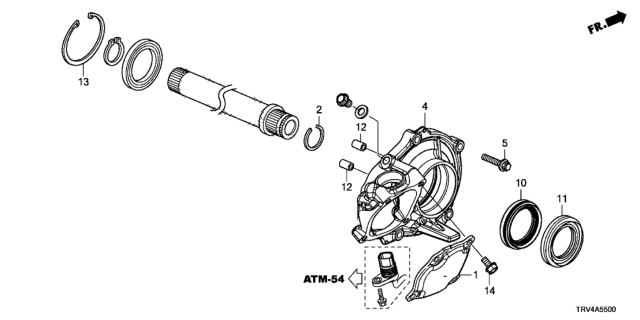 2019 Honda Clarity Electric AT Center Shaft Diagram