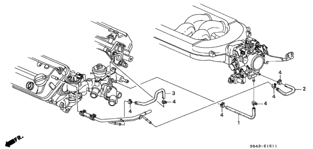 2002 Honda Accord Water Hose (V6) Diagram