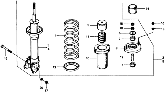 1975 Honda Civic Shock Absorber, R. RR. Diagram for 52611-658-671