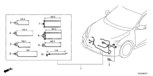 2021 Honda Civic WIRE HARNESS, FR. END Diagram for 32130-TED-A00