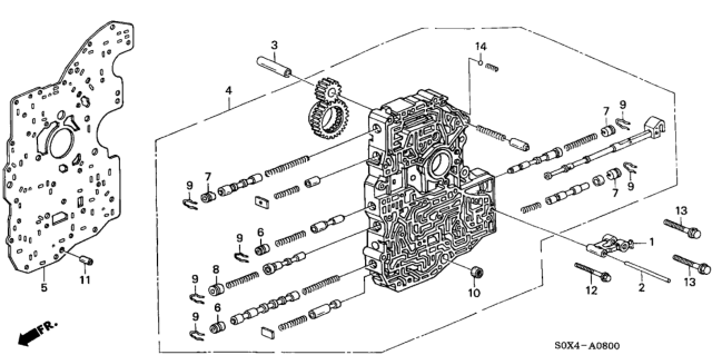 1999 Honda Odyssey AT Main Valve Body (4AT) Diagram