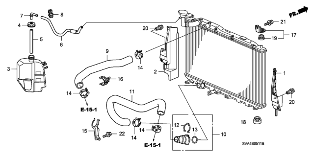 2009 Honda Civic Radiator Hose - Reserve Tank (2.0L) Diagram