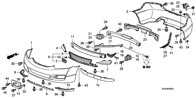2009 Honda Civic 2 Door EX-L (NAVIGATION) KA 5MT Bumpers Diagram