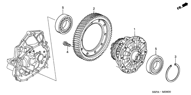 2005 Honda Civic MT Differential Diagram