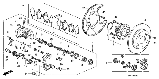 2011 Honda Civic Rear Brake (Disk) Diagram