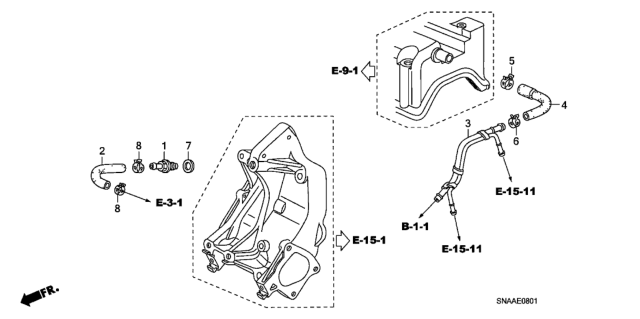 2009 Honda Civic 4 Door SI (HPT NAVIGATION) KA 6MT Pcv Tube (2.0L) Diagram