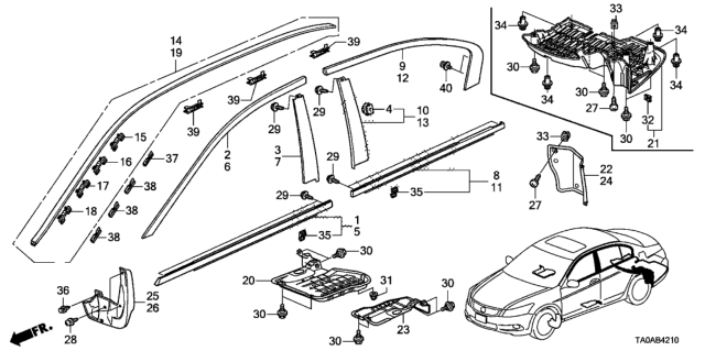 2012 Honda Accord Nut, Hex. Cap (6MM) Diagram for 90207-RAA-A10