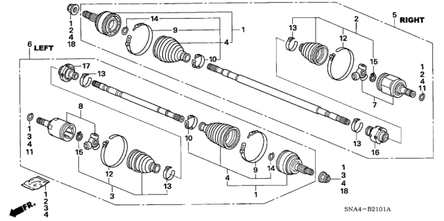 2008 Honda Civic Driveshaft Diagram