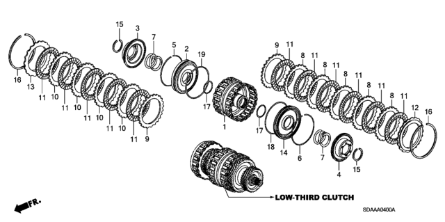 2007 Honda Accord 4 Door EX KA 5AT AT Clutch (Low-3rd) (L4) Diagram