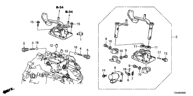 2016 Honda Accord MT Shift Arm Diagram