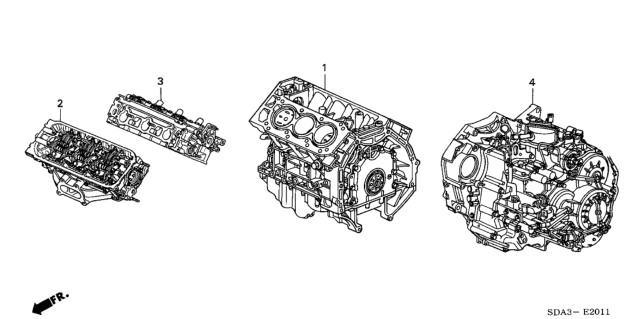 2004 Honda Accord Engine Assy. - Transmission Assy. (V6) Diagram