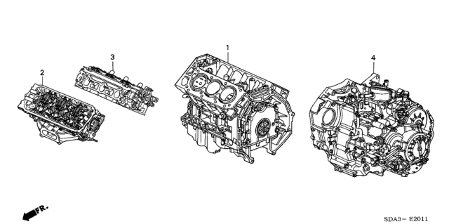 2004 Honda Accord Transmission Assembly (Automatic) Diagram for 20021-RAY-A03