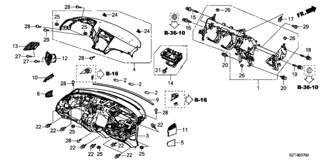 2012 Honda CR-Z Outlet Assy., Driver Inside *NH167L* (GRAPHITE BLACK) Diagram for 77610-SZT-G01ZA