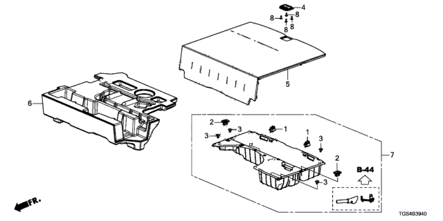 2020 Honda Passport Cargo Floor Lid Diagram