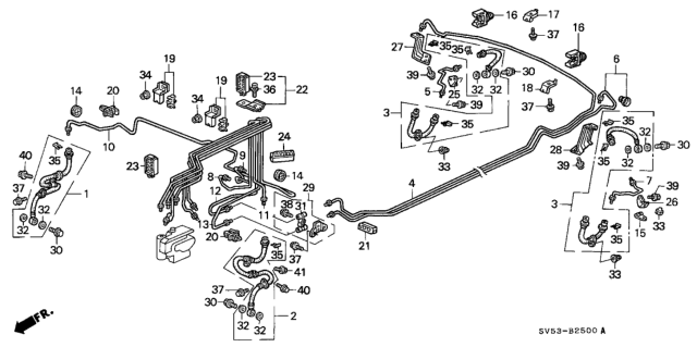 1994 Honda Accord 5 Door LX (ABS) KA 5MT Brake Lines Diagram