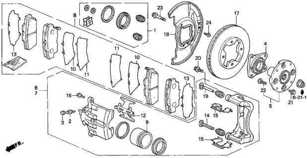 1997 Honda Accord Front Brake Diagram