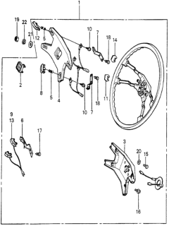 1981 Honda Prelude Molding, Horn Cover Diagram for 53165-692-003