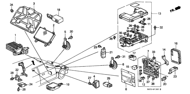 1988 Honda Civic Control Module, Engine Diagram for 37820-PM5-L15