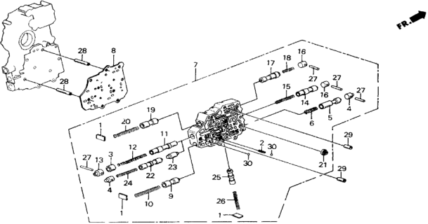 1988 Honda Accord AT Secondary Body Diagram