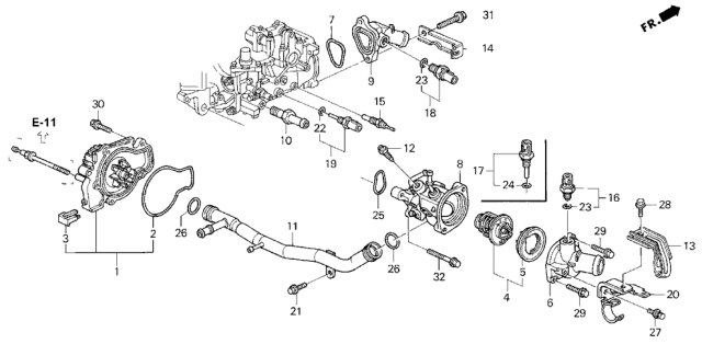 1996 Honda Accord Water Pump - Sensor Diagram