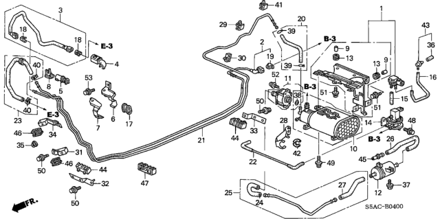 2005 Honda Civic 4 Door EX (SPECIAL EDITION) KA 4AT Fuel Pipe Diagram