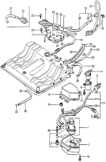 1982 Honda Prelude Pump Assembly, Fuel Diagram for 16700-PB1-003