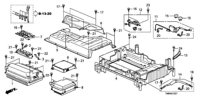 2011 Honda Insight Harness, Ipu Diagram for 1N000-RTW-000