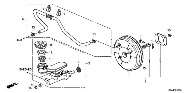 2010 Honda Pilot Brake Master Cylinder  - Master Power Diagram