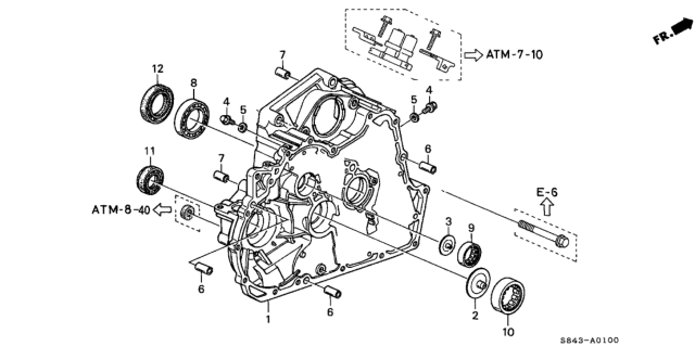 1999 Honda Accord Case, Torque Converter Diagram for 21111-PAX-305