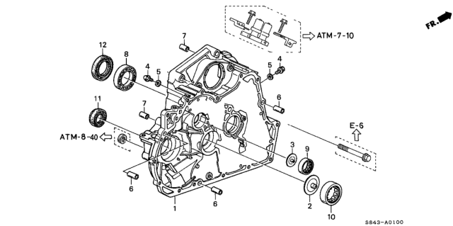 2001 Honda Accord AT Torque Converter Housing Diagram