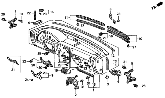 1990 Honda Accord Panel Assy., Instrument *R104L* (VINTAGE RED) Diagram for 77100-SM4-A00ZD