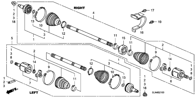 2008 Honda Fit Damper, Dynamic Diagram for 44351-SLN-A01