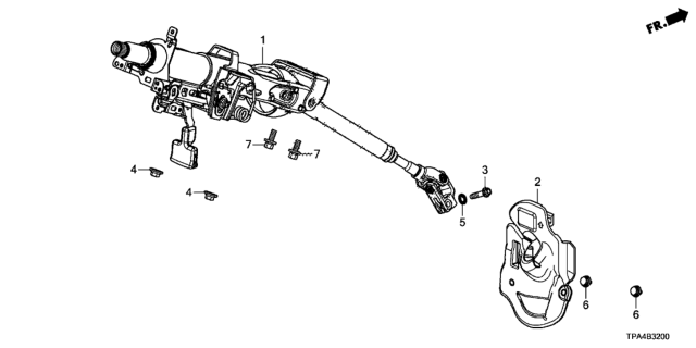 2020 Honda CR-V Hybrid Column Assembly-, Steering Diagram for 53200-TMB-H01