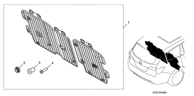2021 Honda Pilot 5 Door BLACK (AWD) KA 9AT Seat Back Protector (Second Row) Diagram 1