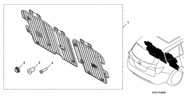 2019 Honda Pilot Seat Back Protector (Second Row) Diagram